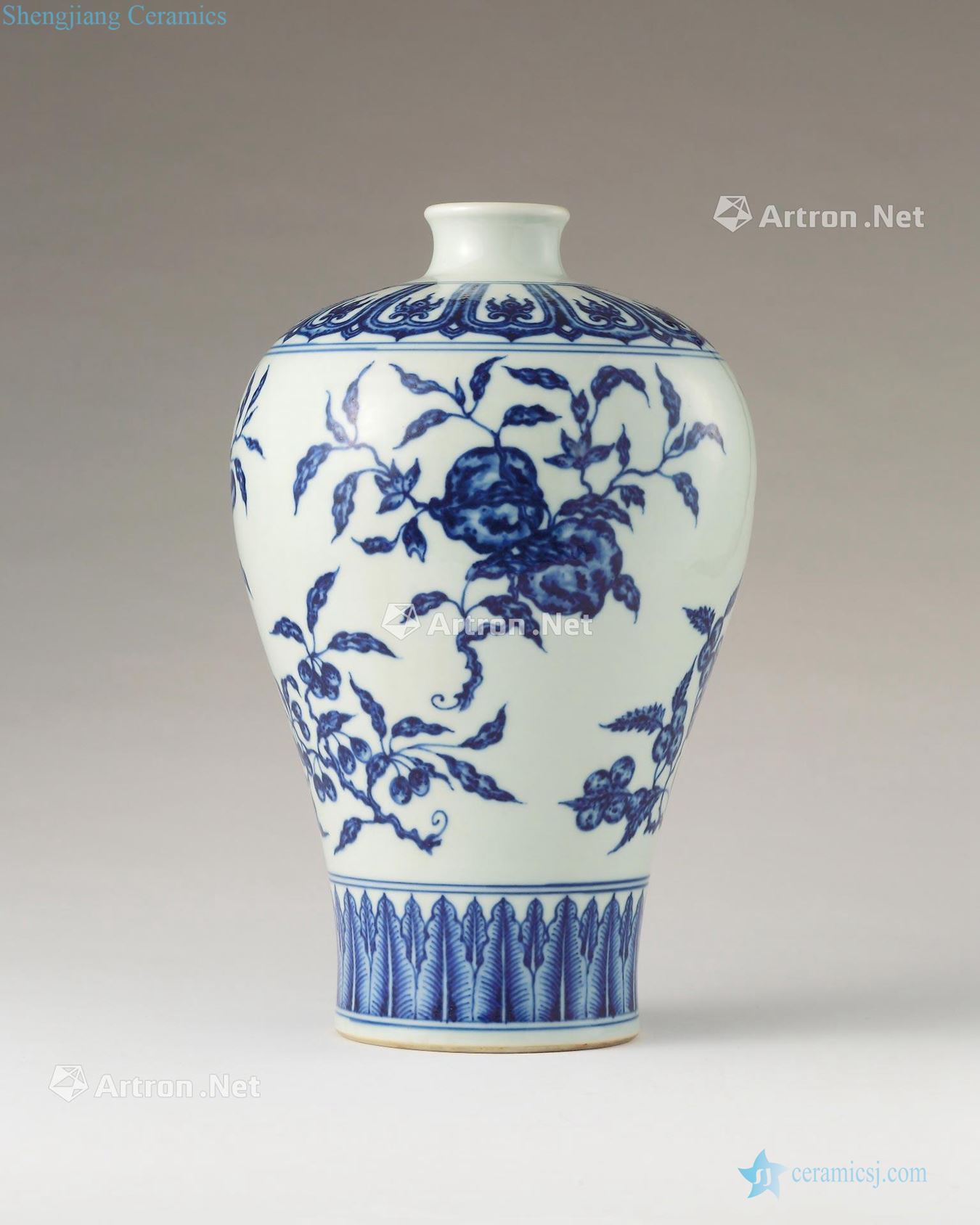 In the 18th century Blue and white sanduo mei bottles
