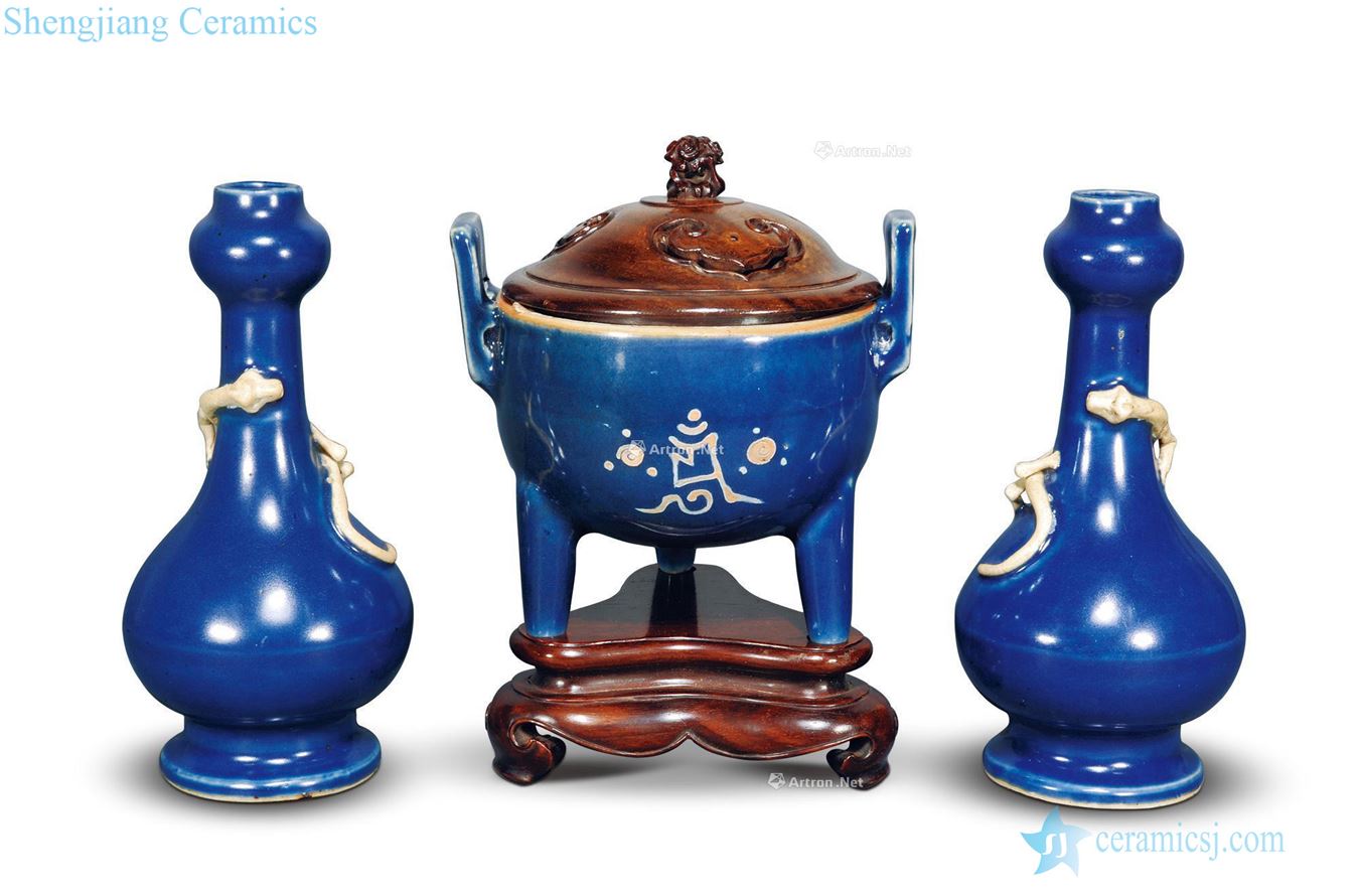 in Blue glaze based kirin plate therefore furnace bottle (three)