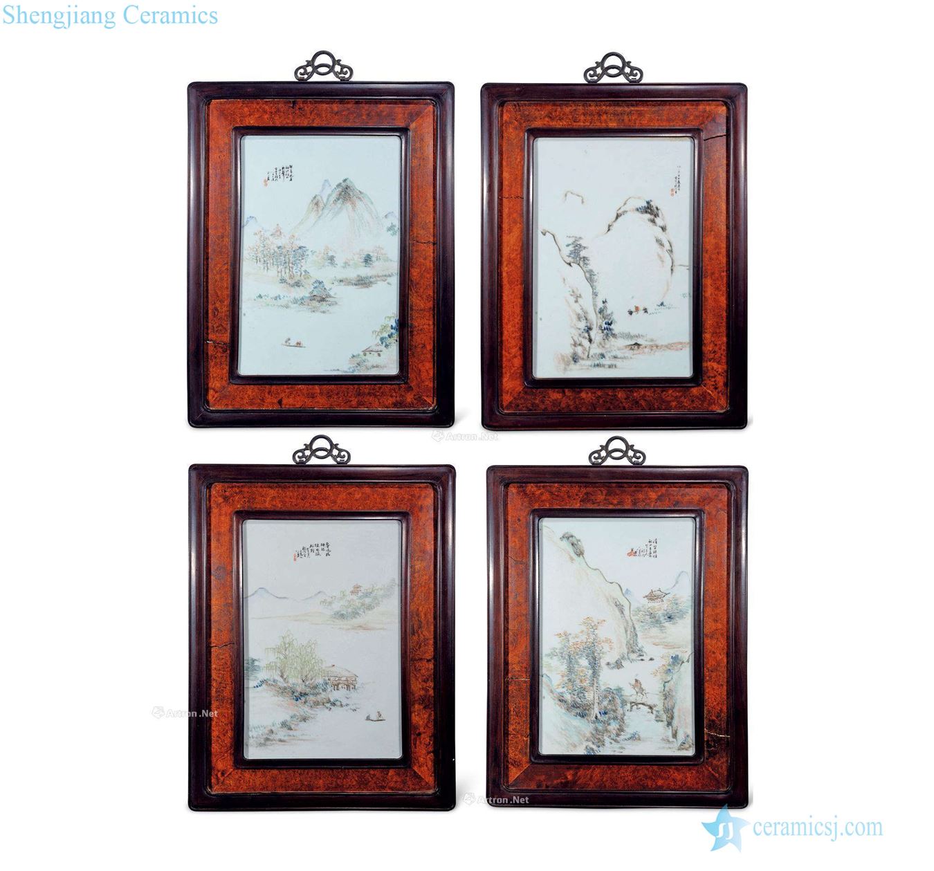 Qing cheng door light purple color the four seasons scenery wall hanging (four pieces)