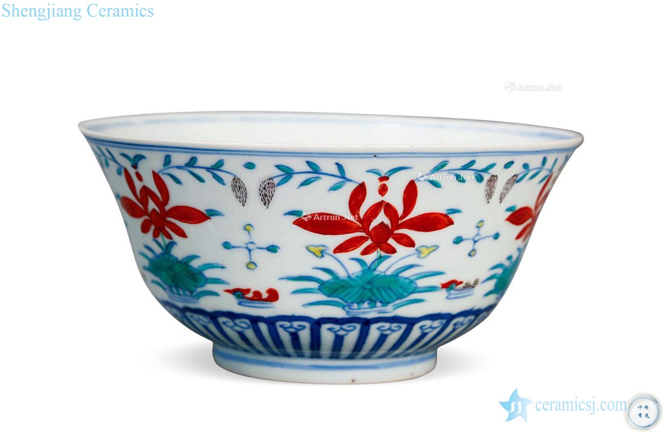qing Oi-lin appreciate color bucket lianchi yuanyang green-splashed bowls