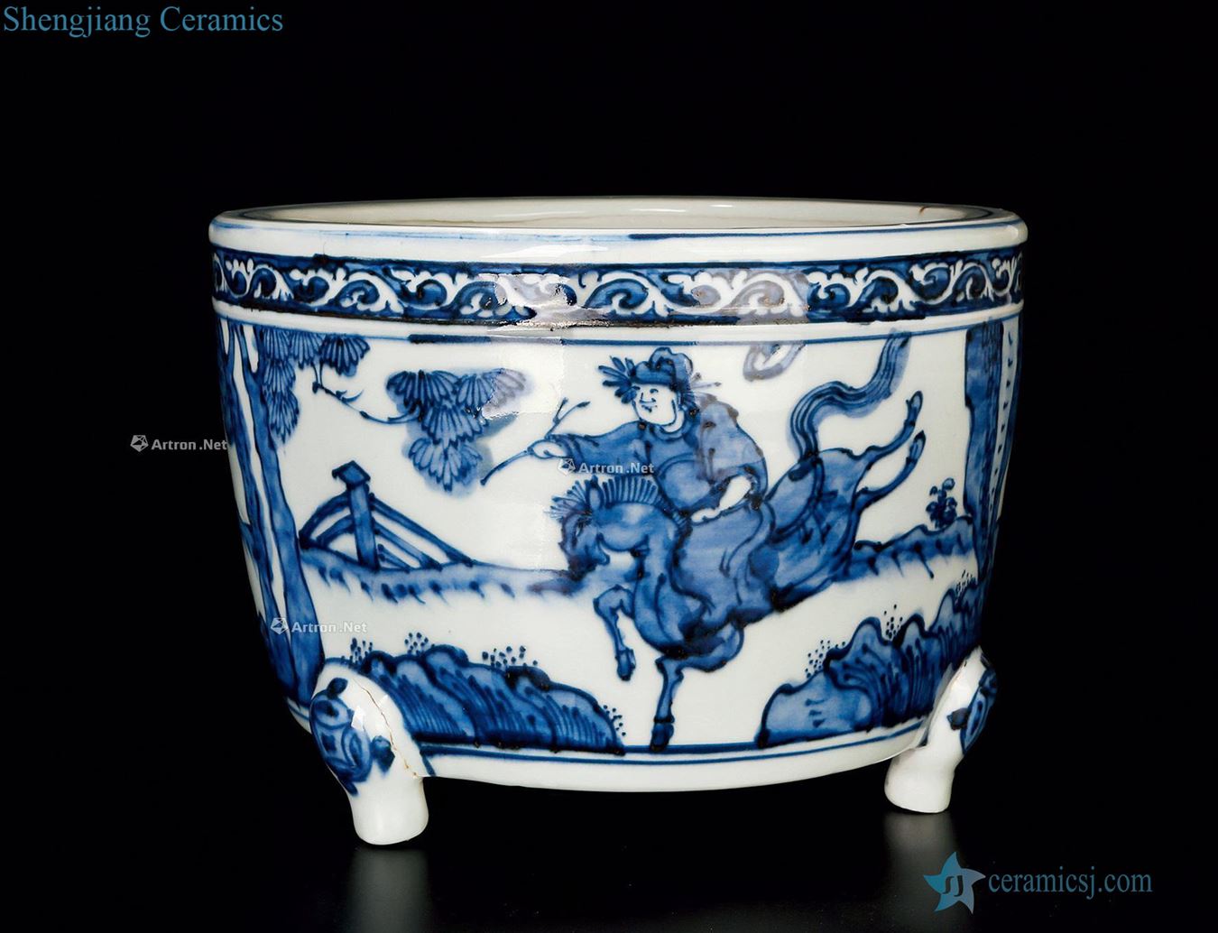 Ming jiajing, wanli blue top and figure casket furnace