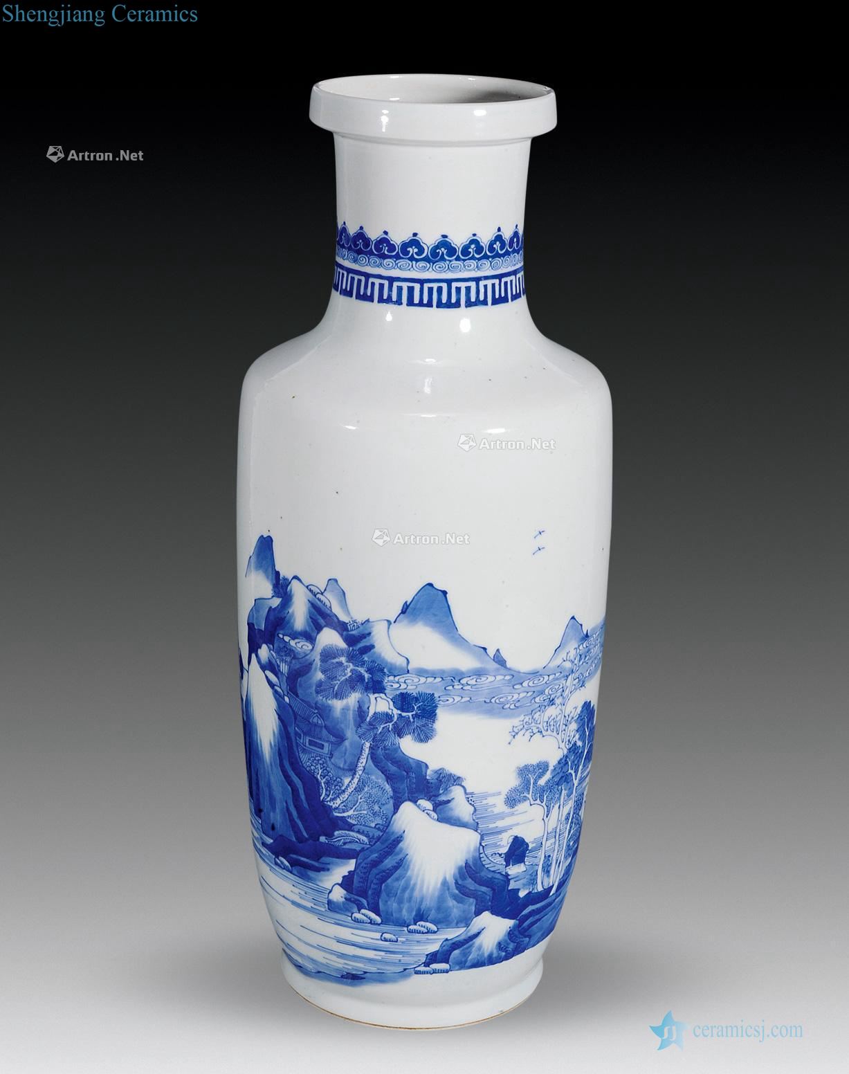 In the 18th century "Blue and white landscape view fish were bottles