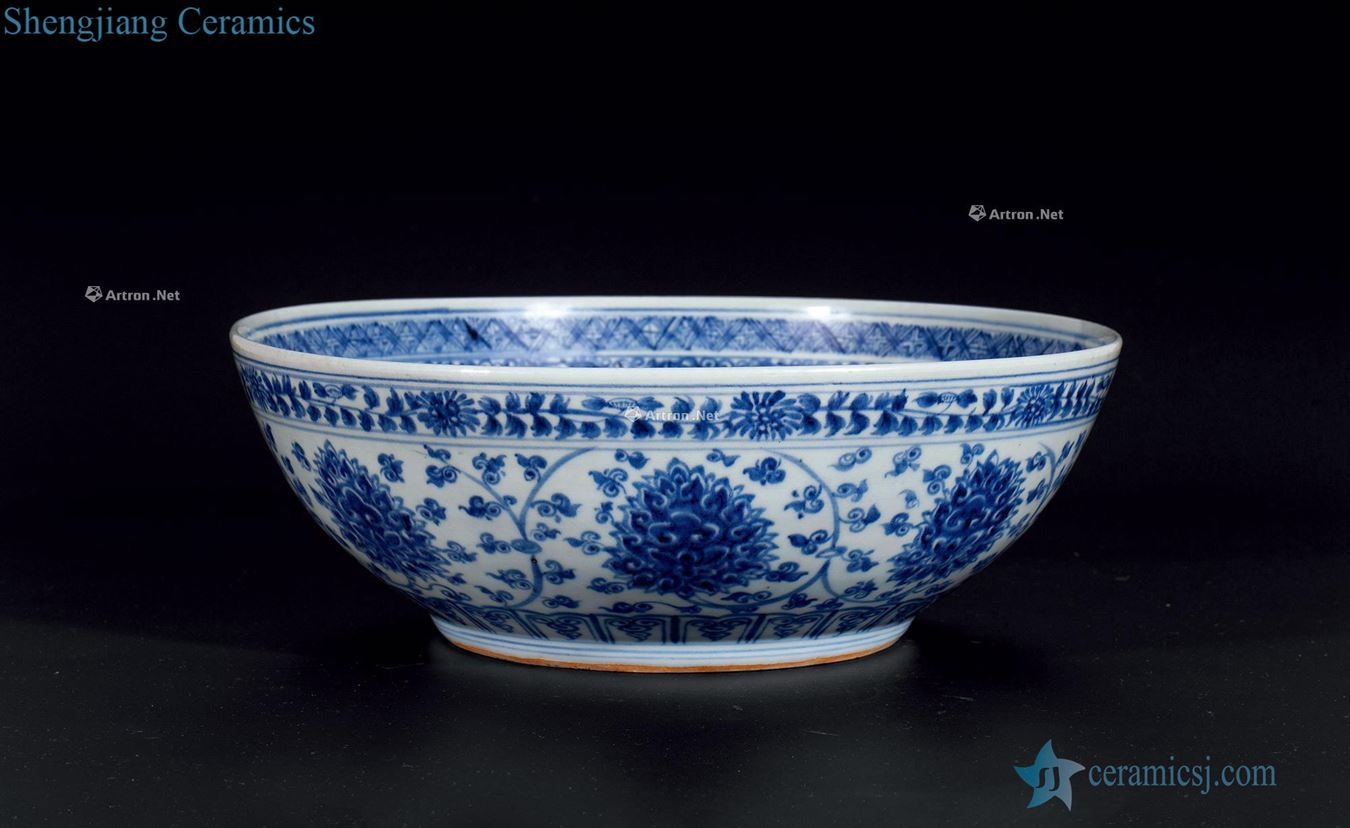 Ming Blue and white branch lines ruyi bowl