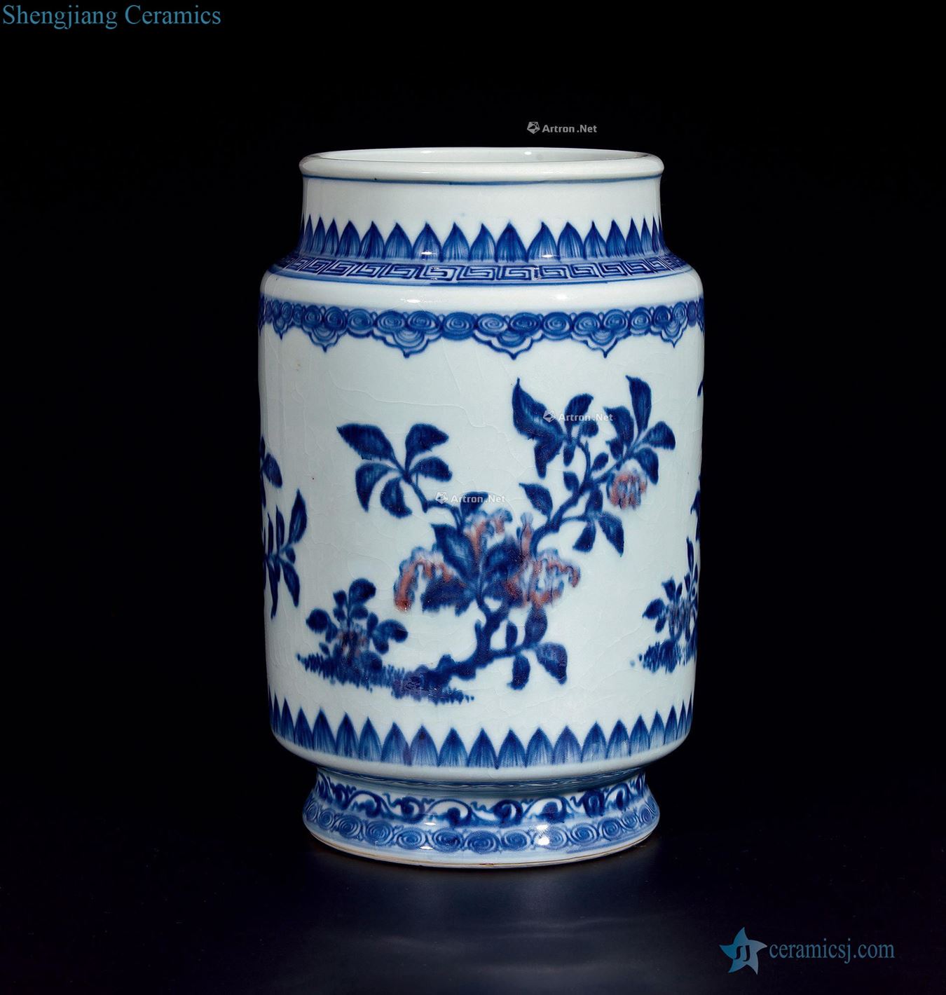 Qing yongzheng blue-and-white youligong sanduo grain lanterns