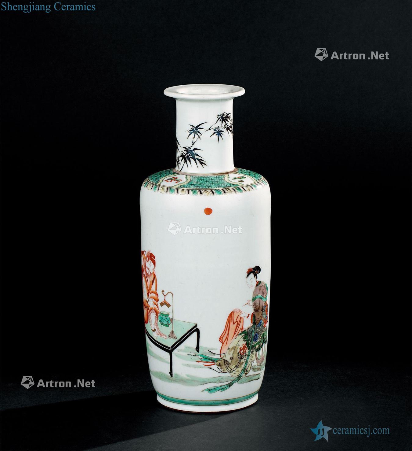In the qing dynasty (1644-1911), colorful doors to marry younger sister lines were bottles