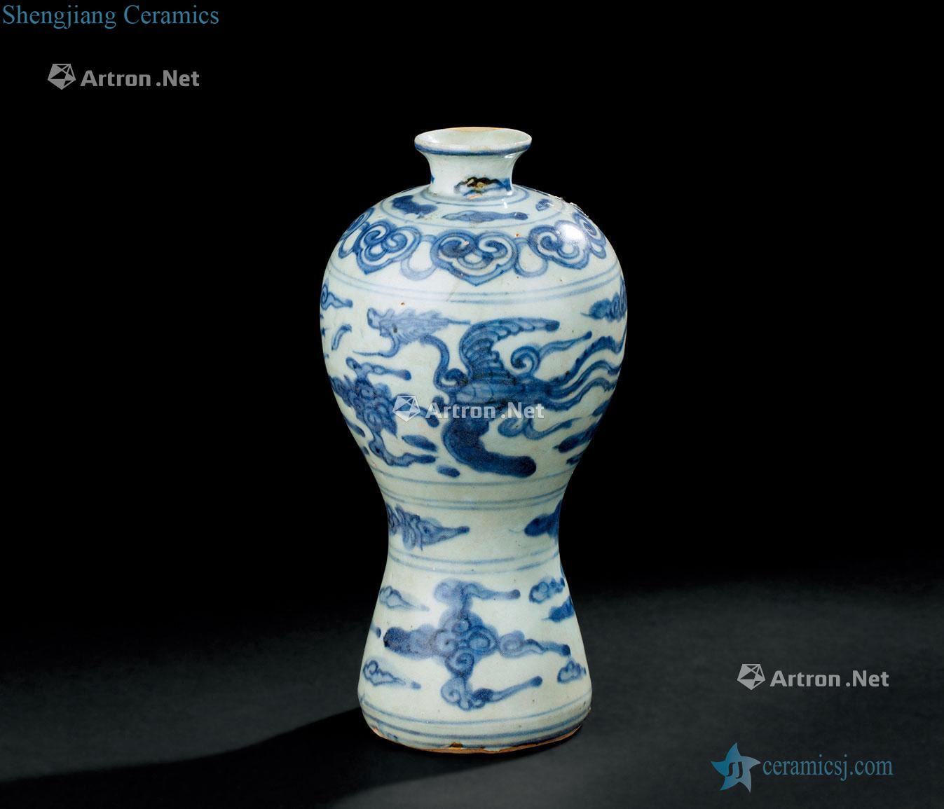 Ming wanli (1573-1620) blue and white grain mei bottles