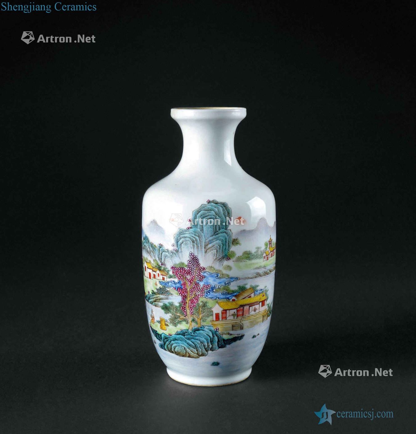 Qing emperor qianlong (1736-1795), pastel landscape pattern lantern