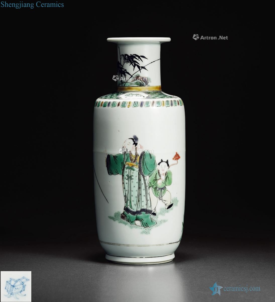 Stories of the qing emperor kangxi colorful figure show bottles