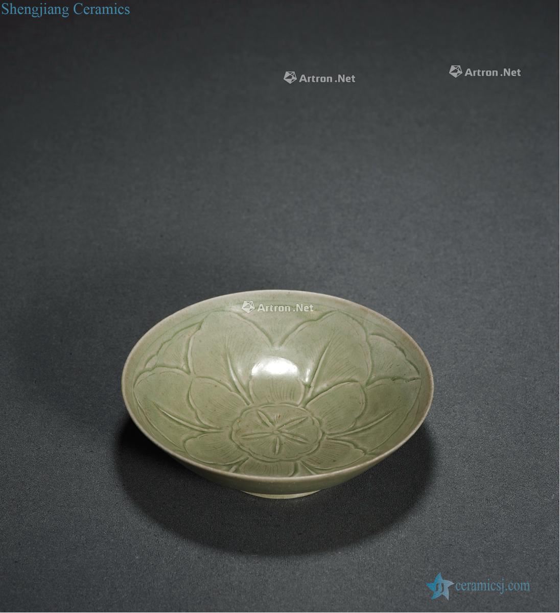 In the northern song dynasty kiln Hualien disc grain light blue glaze