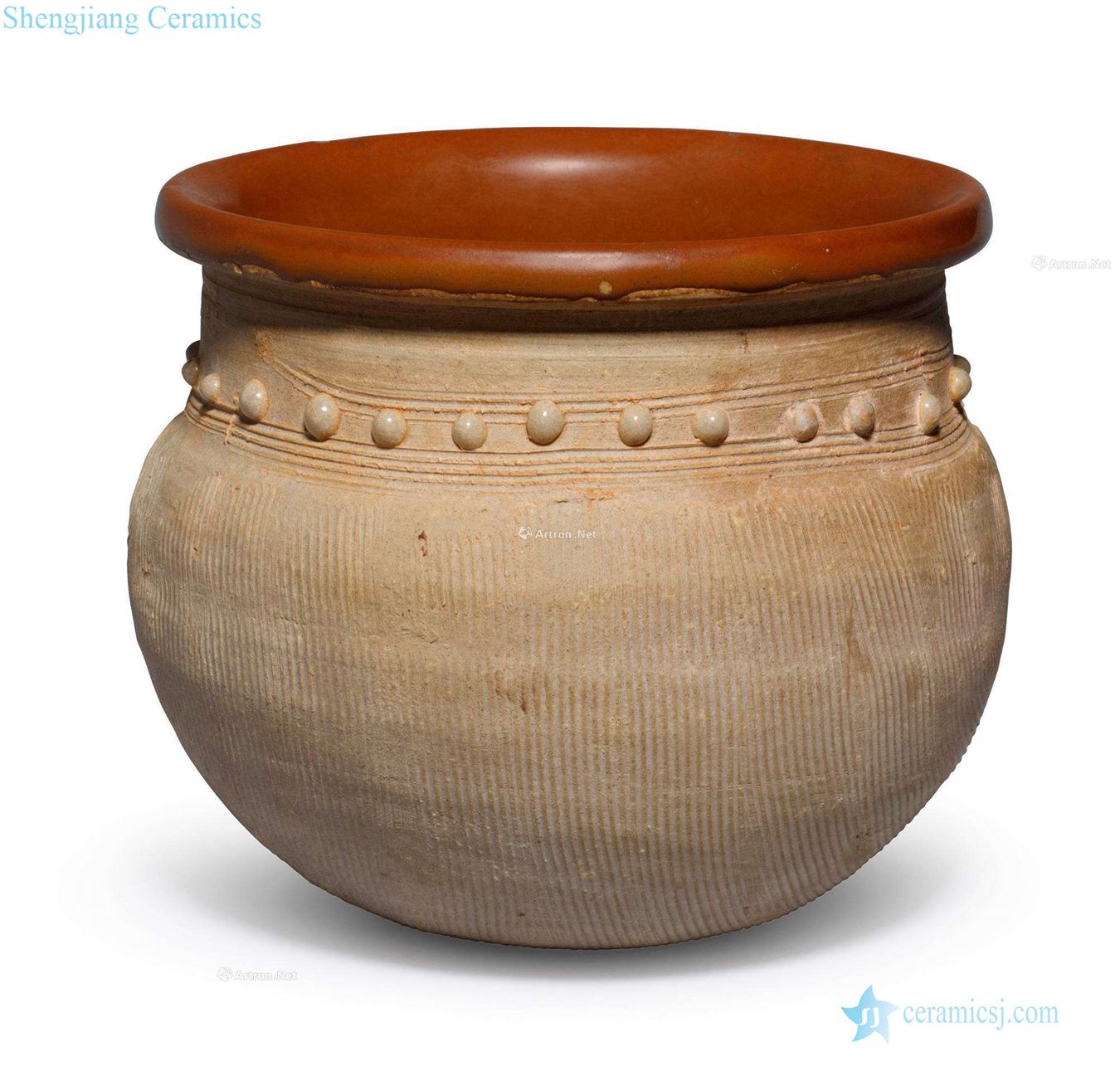 The southern song dynasty/yuan element tire complex grain brown glaze canister