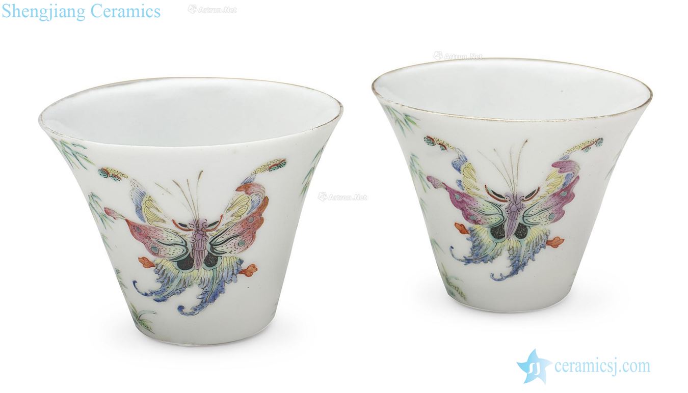 Clear light pastel butterfly tattoo cup (a)
