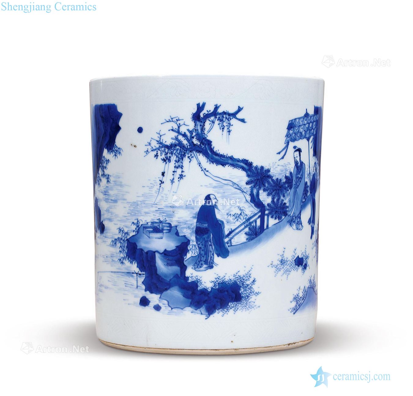 Ming chongzhen Blue and white the king of the imitation xian pen container