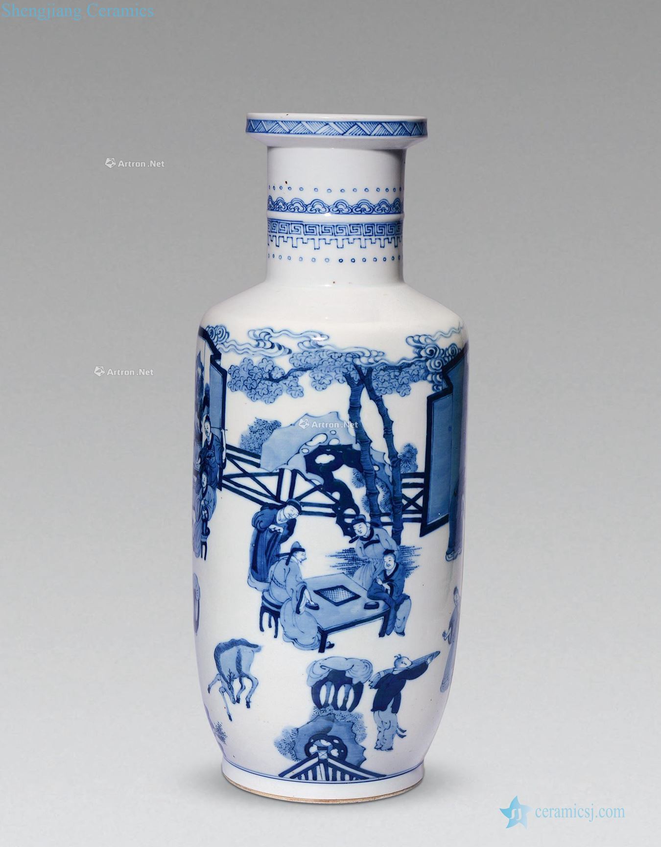 In the qing dynasty blue and white characters were bottles