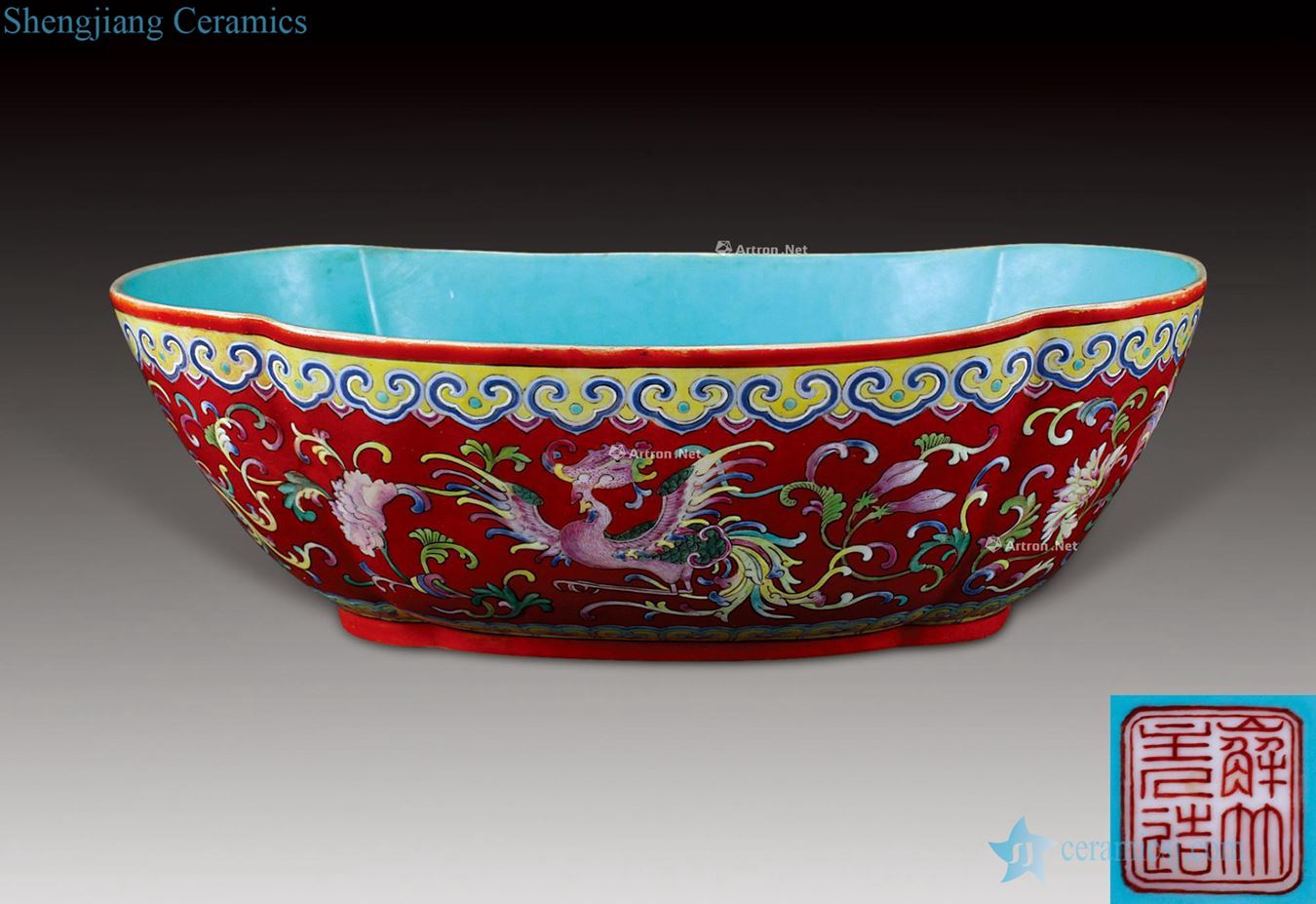 Qing daoguang XieZhu master made with pastel grain haitang bowl