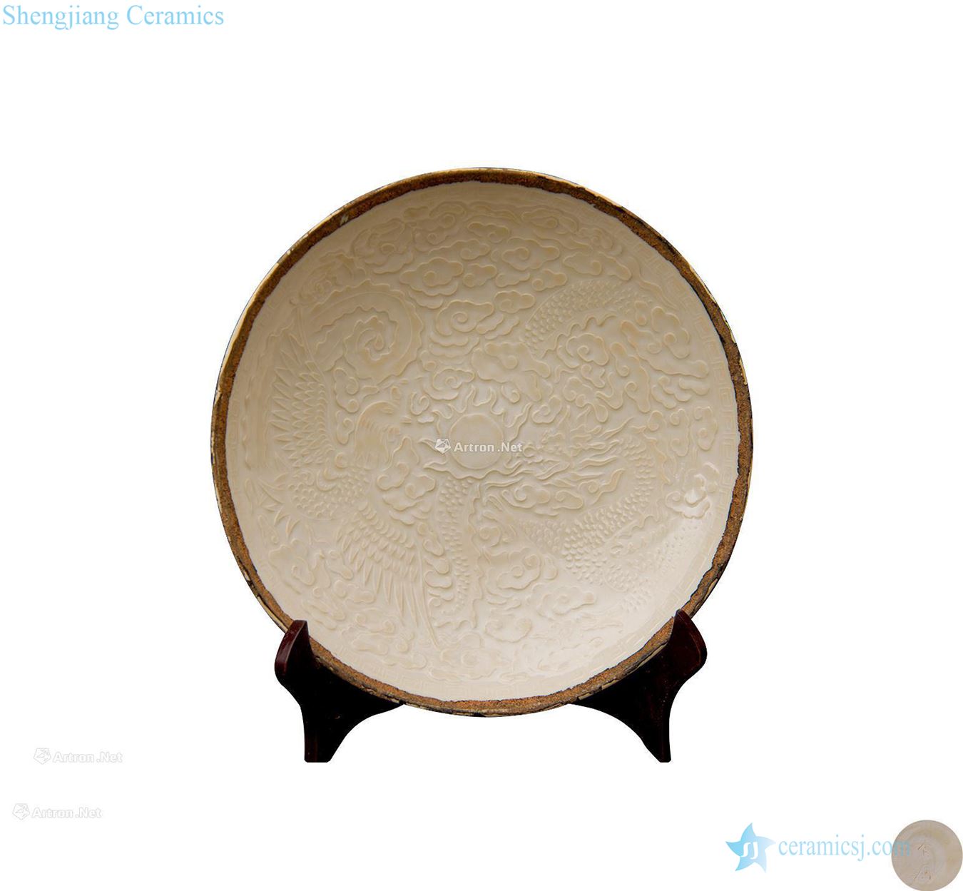 The song dynasty Kiln carved YunLongWen plate