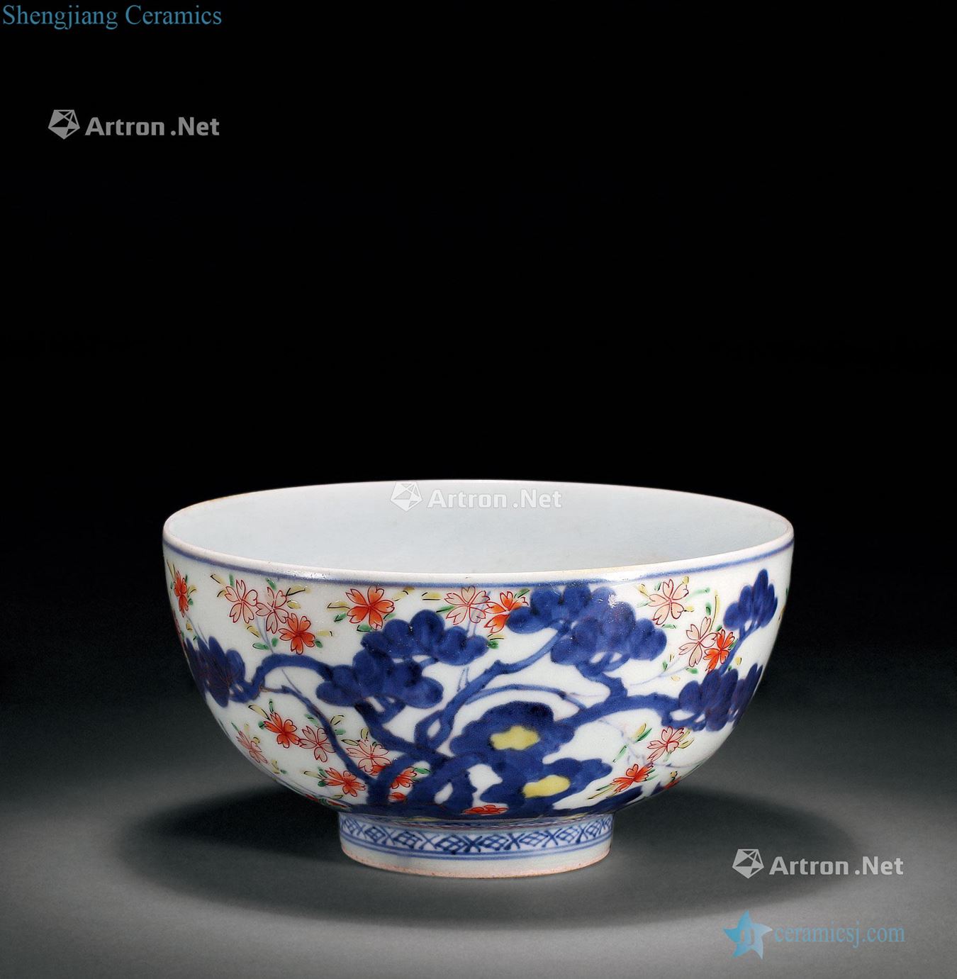 The qing emperor kangxi Colorful flowers bowl