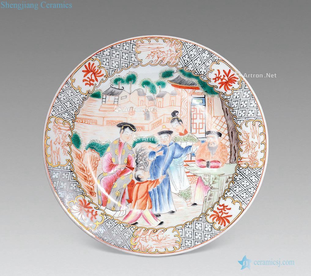 In the qing dynasty colorful characters story window landscape tray