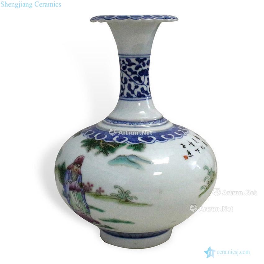 Stories of pastel flat belly bottle in the qing dynasty
