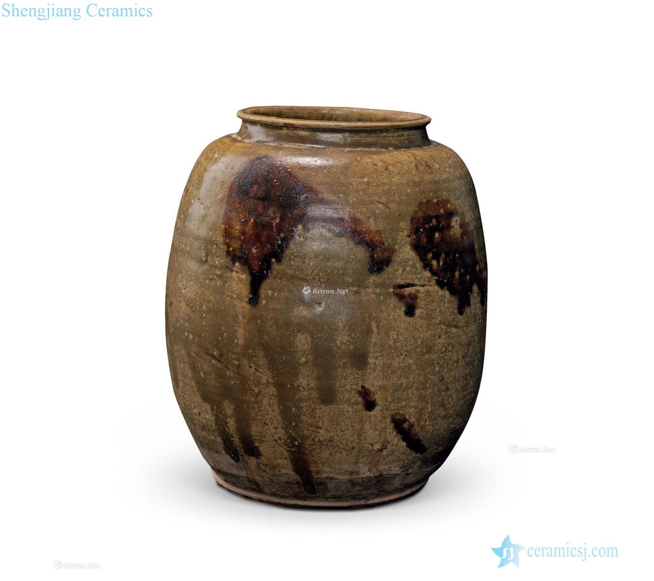 Ming or earlier Xuanzhou kiln green glaze point brown color