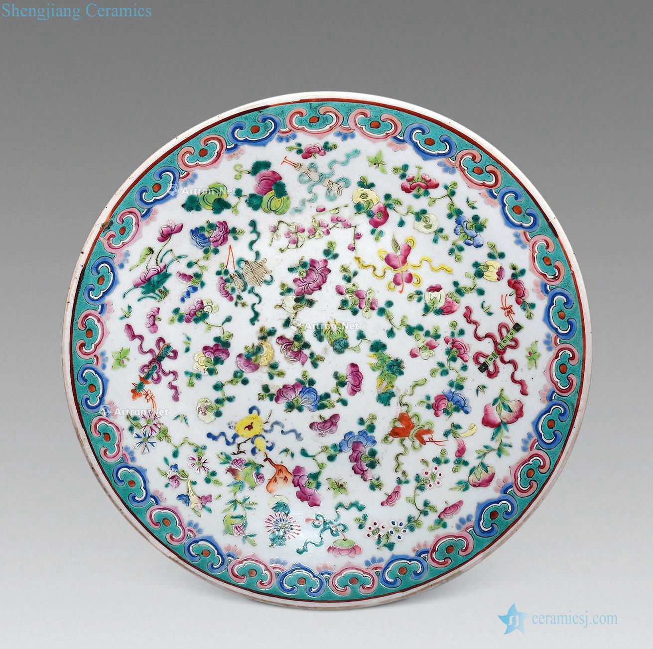 In the qing dynasty The eight immortals famille rose plate