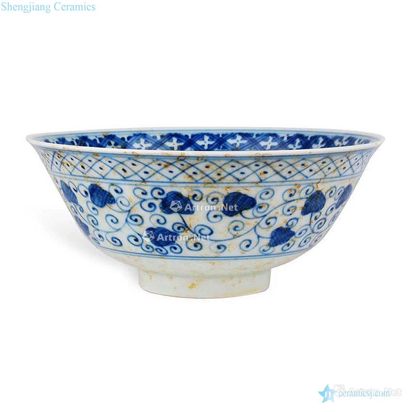 in Blue and white lotus flower pattern bowl