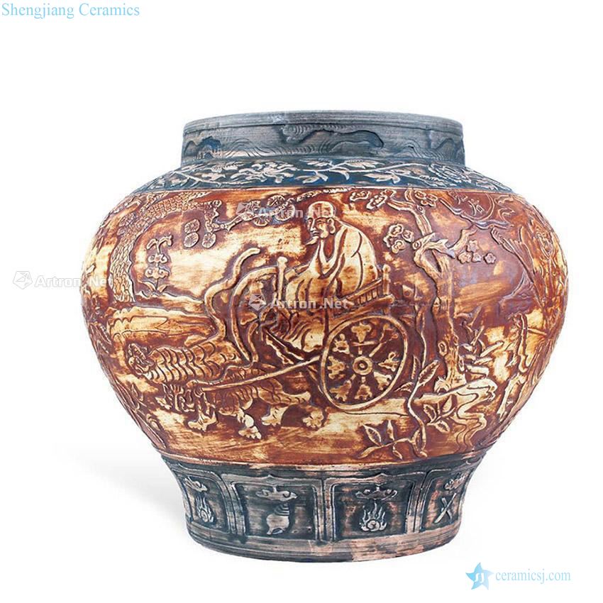 The yuan dynasty Guiguzi setting figure large canister