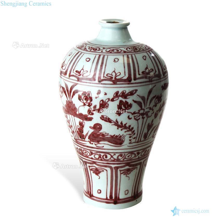 In the Ming dynasty Lotus lotus grain plum youligong bottles