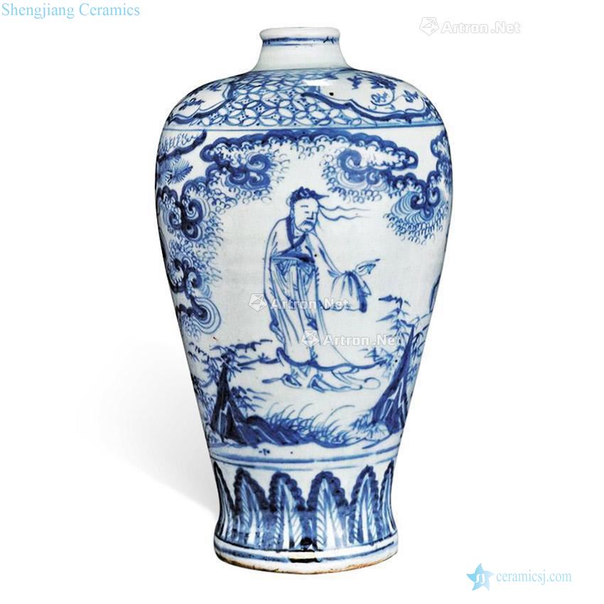 Orthodox blue-and-white Gao Shitu mei bottles