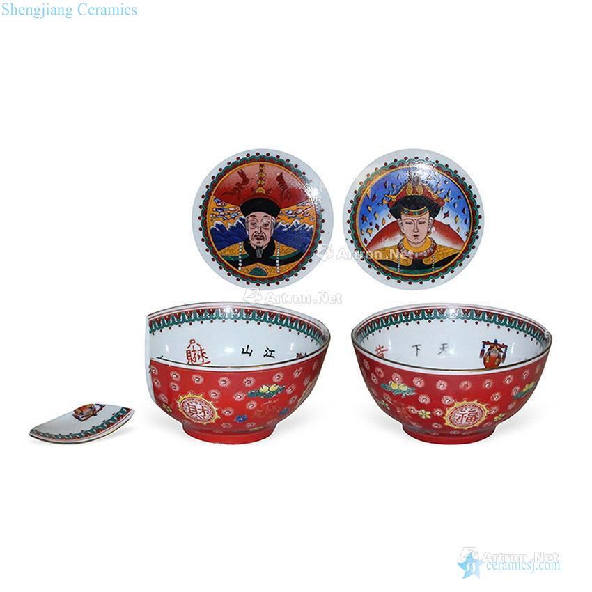 Qianlong drive makes Red glaze enamel imperial emperor complex dishes