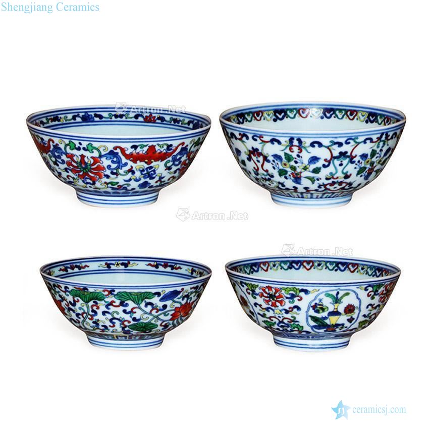 Qing yongzheng year Yongzheng branch pipe color small bowl