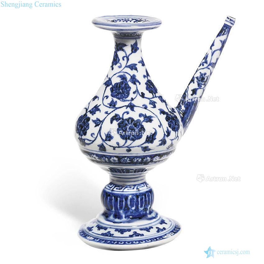 Ming yongle Blue and white peony lines bottle