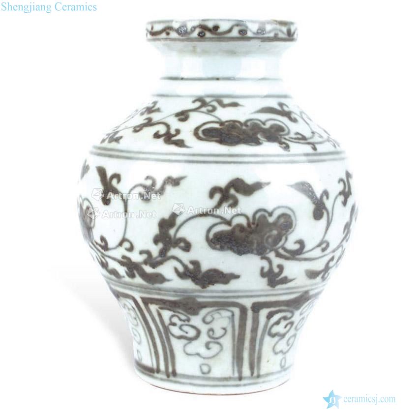 At the end of the yuan dynasty Flower grain dish buccal bottle youligong tangled branches