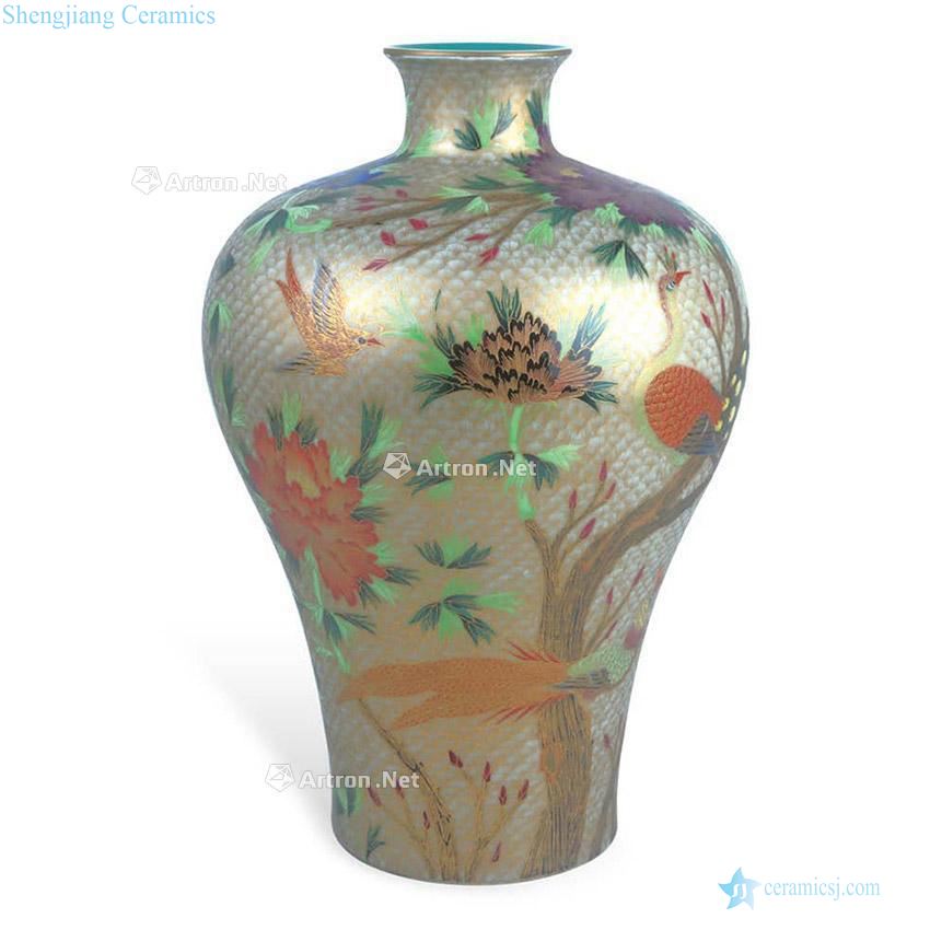 Qing qianlong year Rolling way powder enamel paint painting of flowers and grain mei bottle