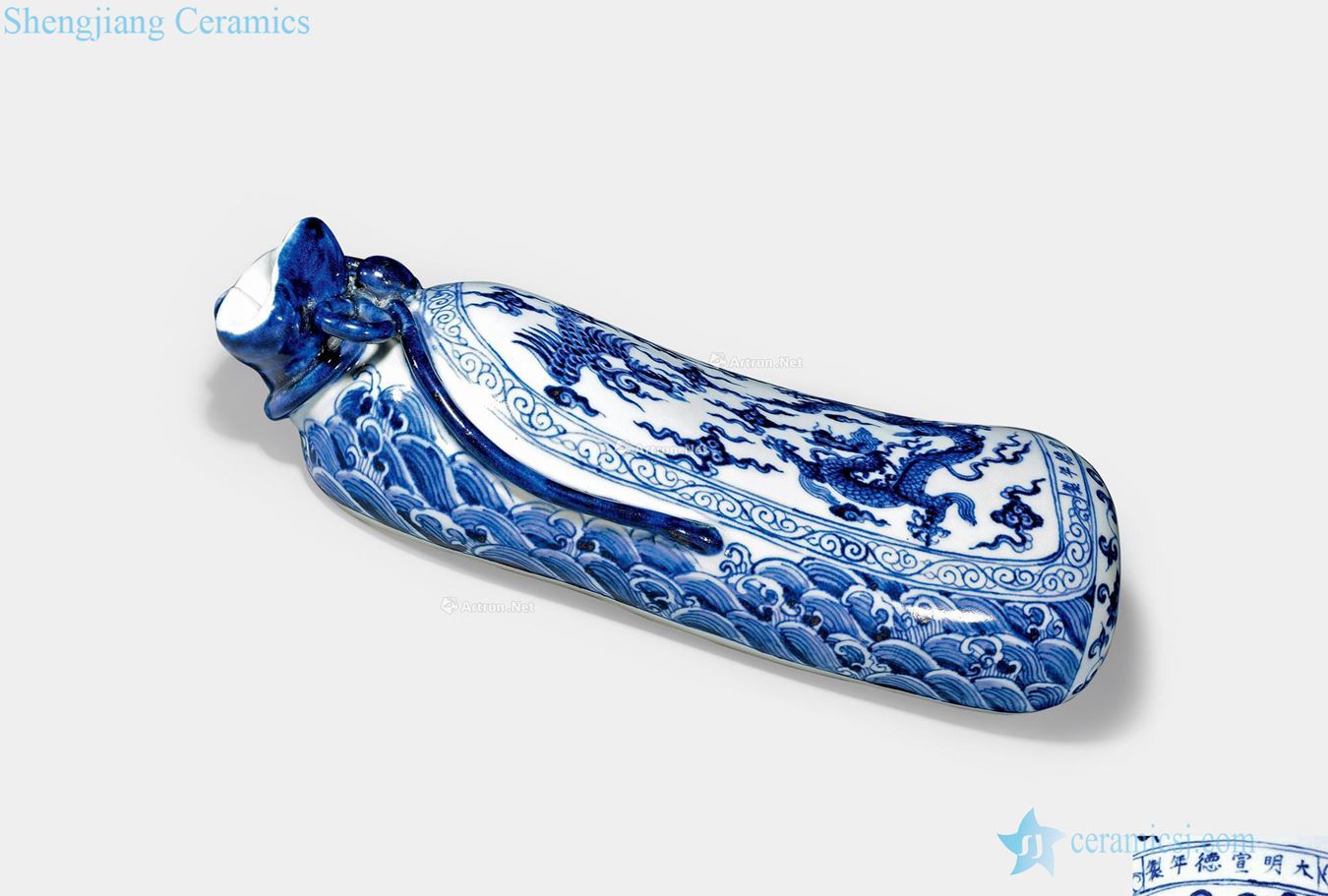Ming Blue sea longfeng grain cloth pillow