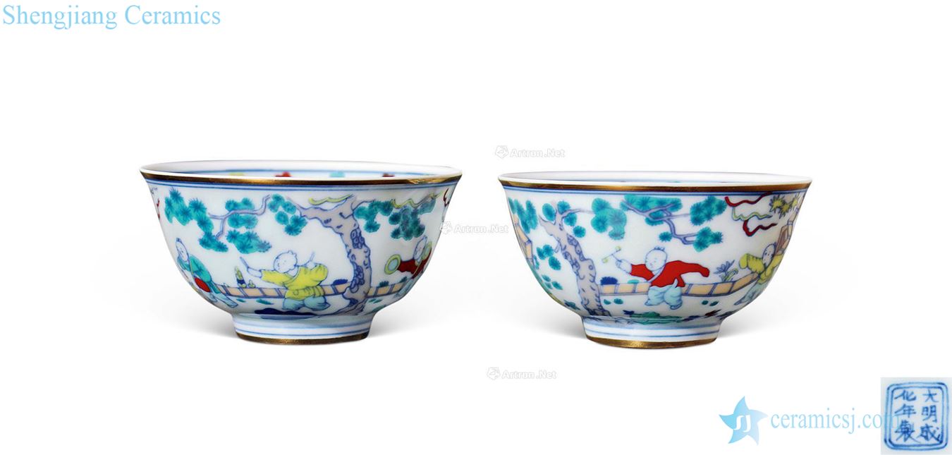 Ming bucket color paint YingXiWen cup (a)