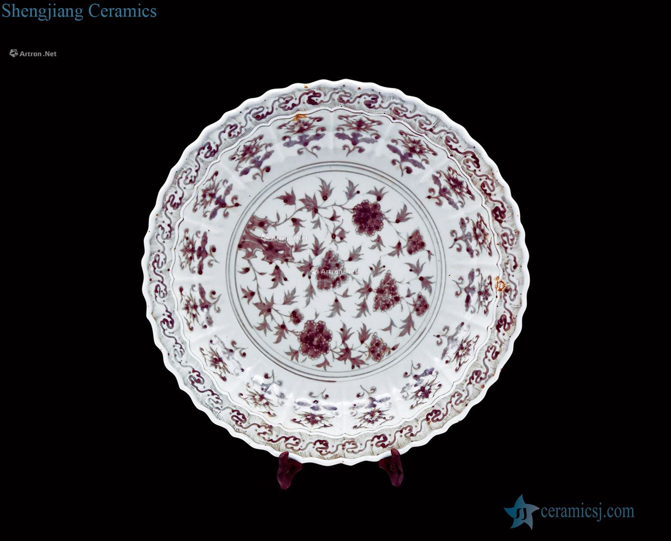 Ming hongwu Youligong flower grain flower disc