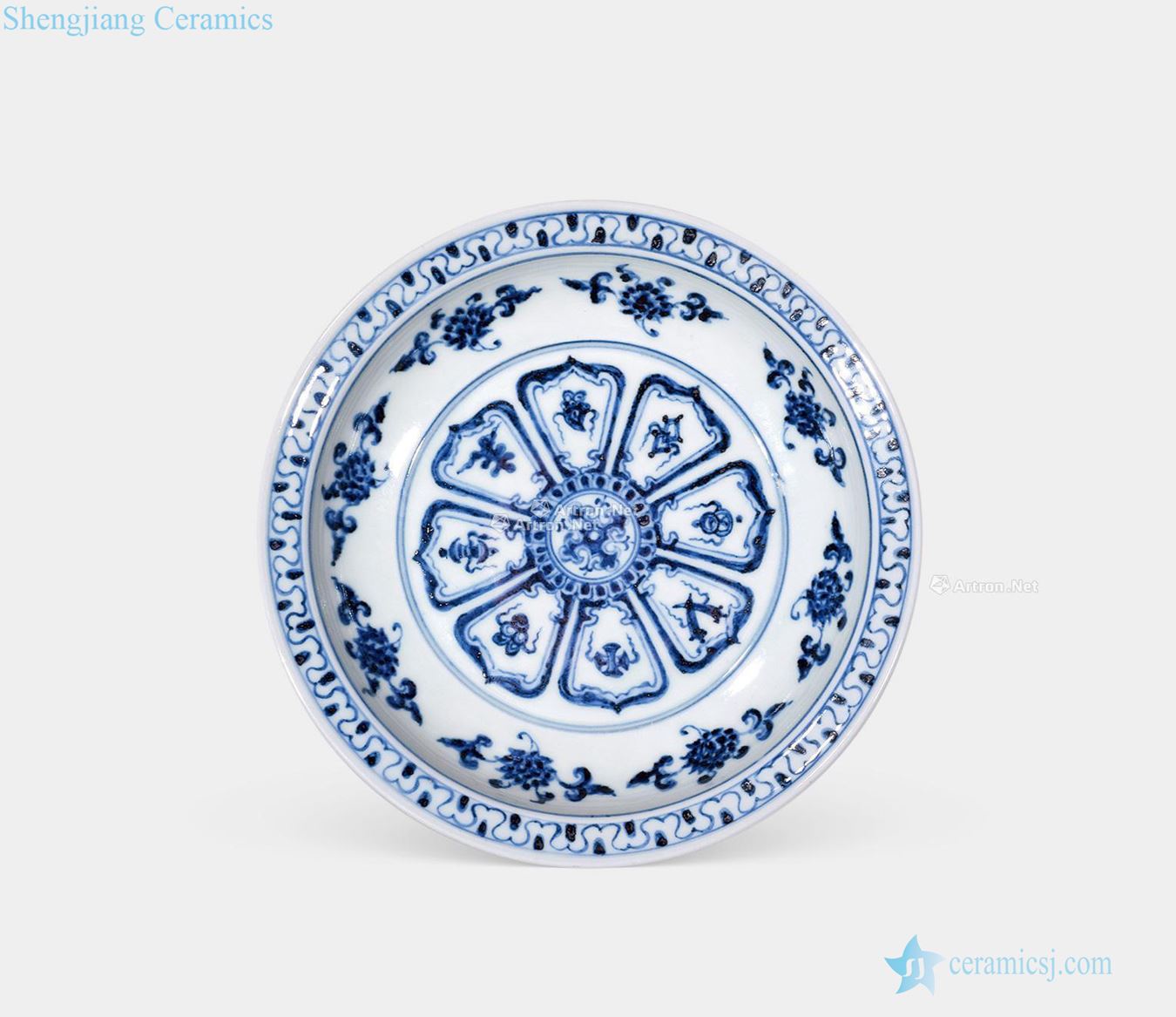 Ming xuande Blue and white sweet flowers and tray