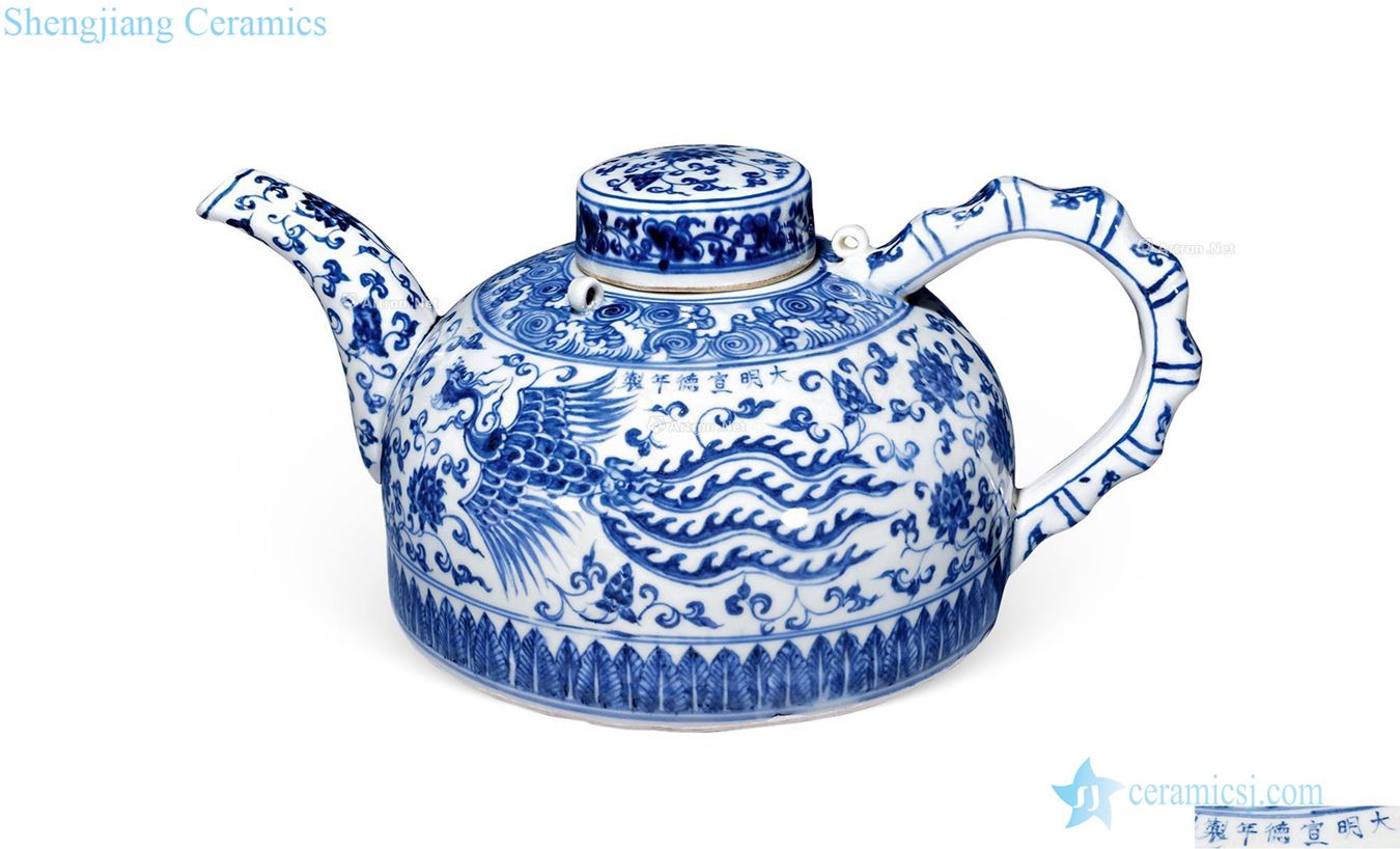 Ming Blue and white chicken wear grain bamboo pot of flowers