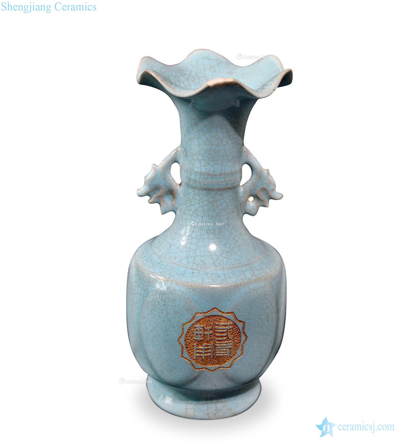 The song dynasty Your kiln beast ear mouth bottle