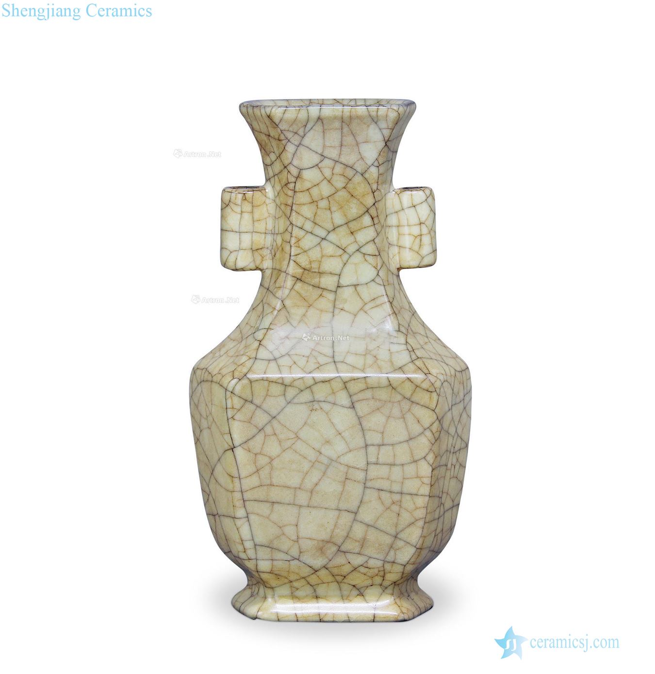 The elder brother of the song dynasty kiln penetration ears six arrises bottle