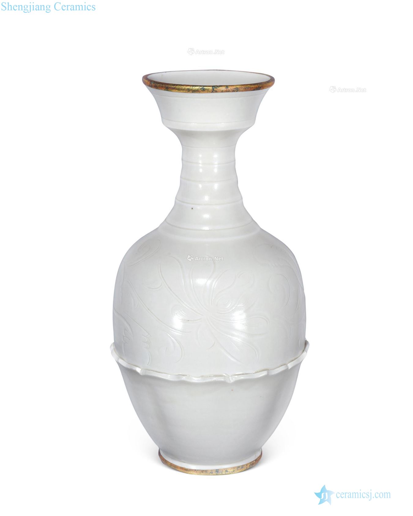 Song dynasty kiln hand-cut spin packet along the glass bottle neck