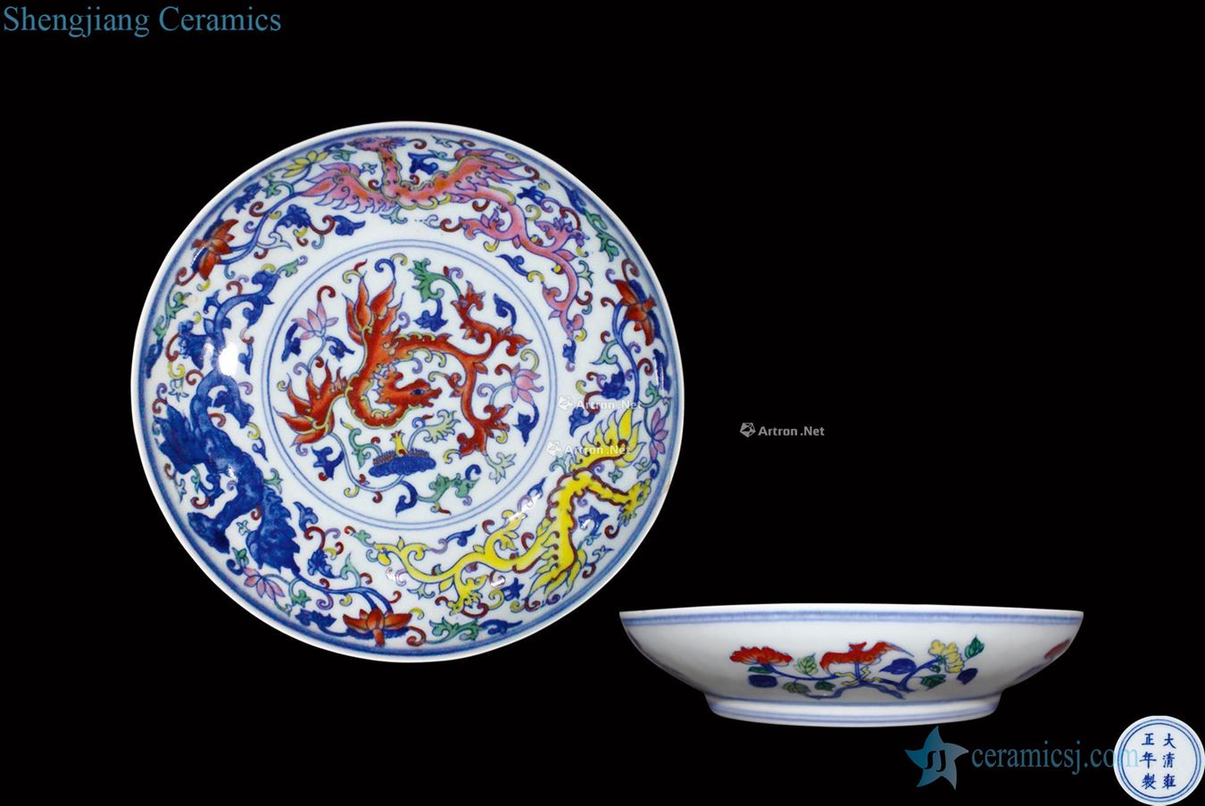 Fight colourful feng qing tray