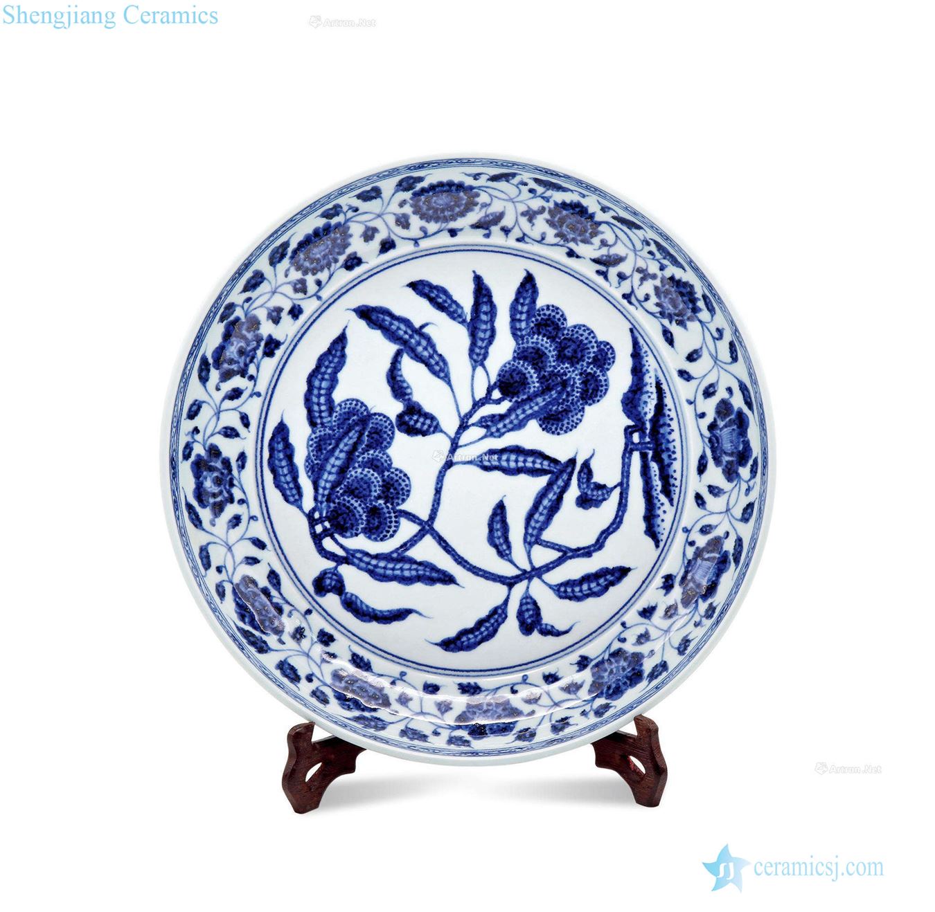 Ming xuande Blue and white litchi flower grain market