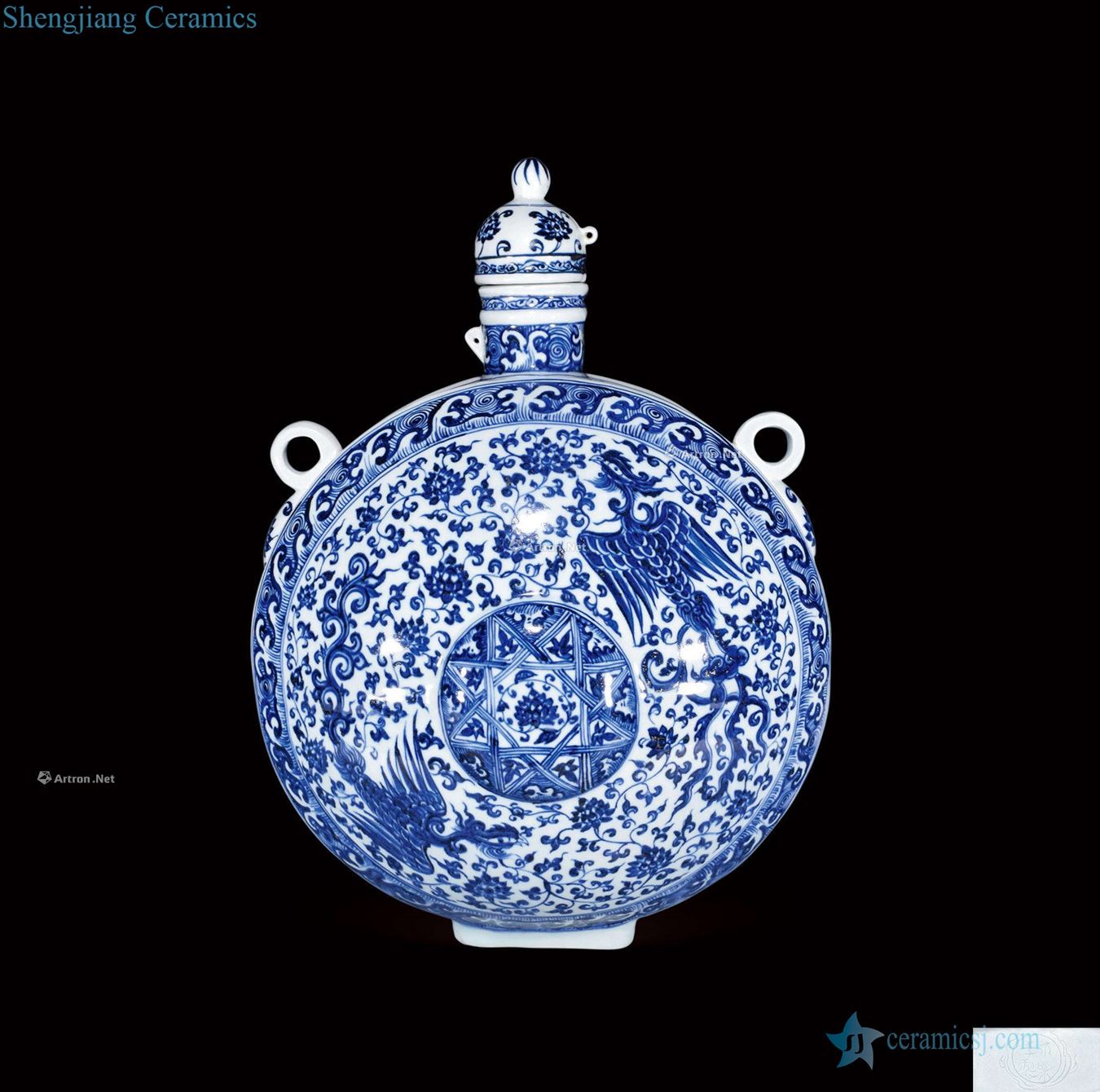 Ming Blue and white chicken wear grain to hang a pot of flowers