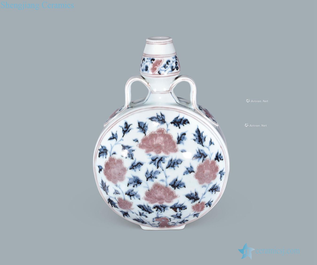 Ming hongwu Blue and white youligong flower grain bottle of garlic