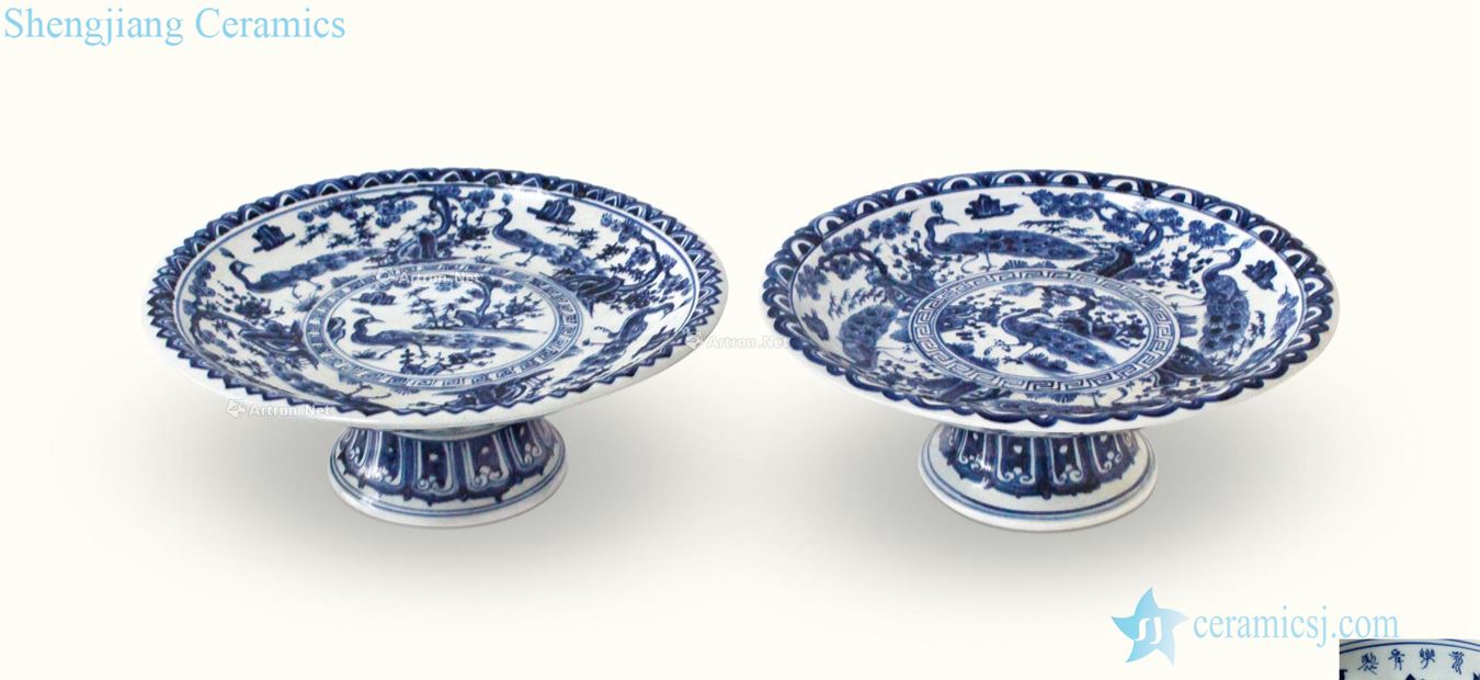 Ming Blue and white flower on grain best plate (a),