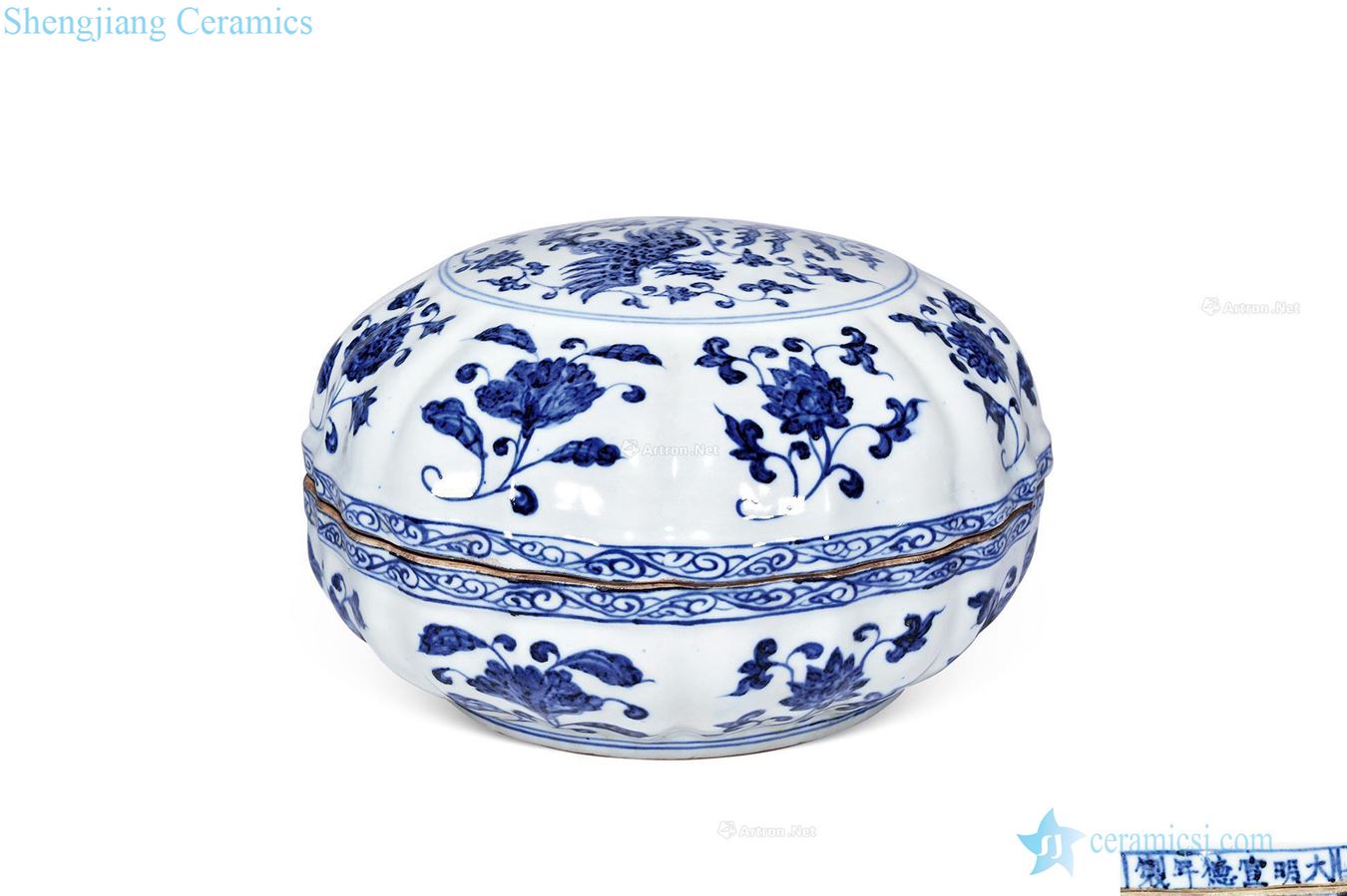 Ming Blue and white chicken wear floral print melon leng cover