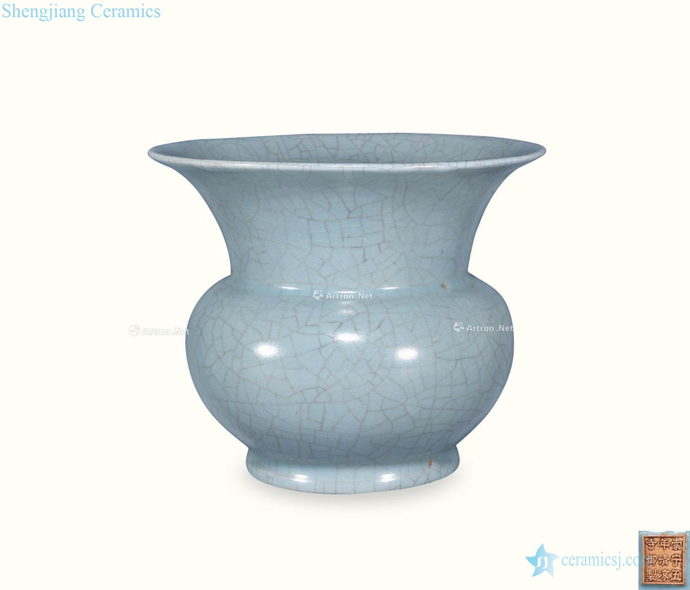 Northern song dynasty Your kiln azure glaze slag bucket