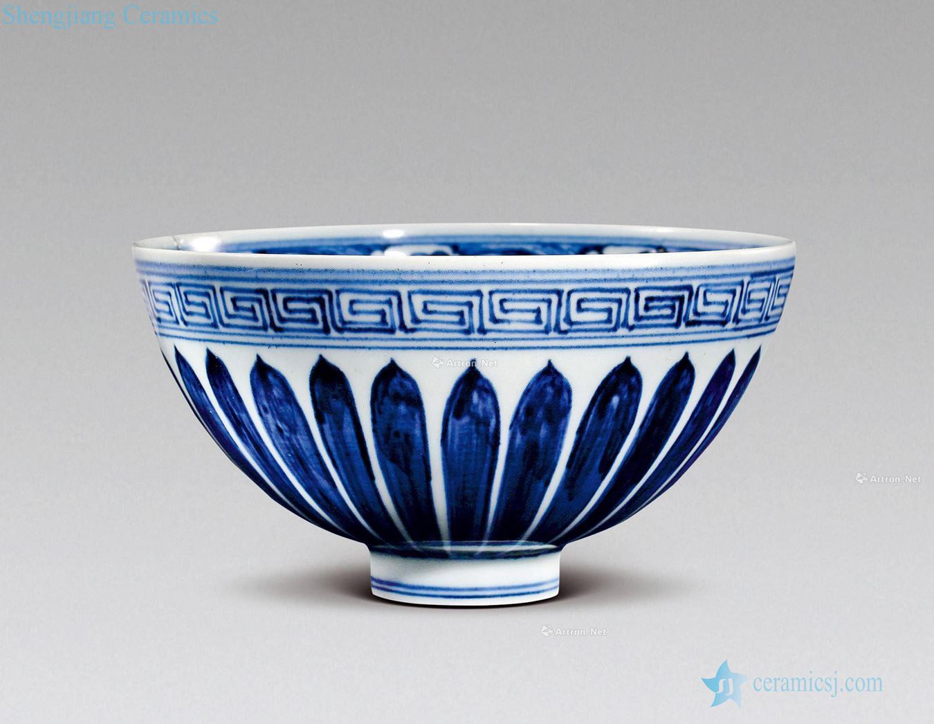 Ming yongle Blue and white flower tattoo heart bowl around branches