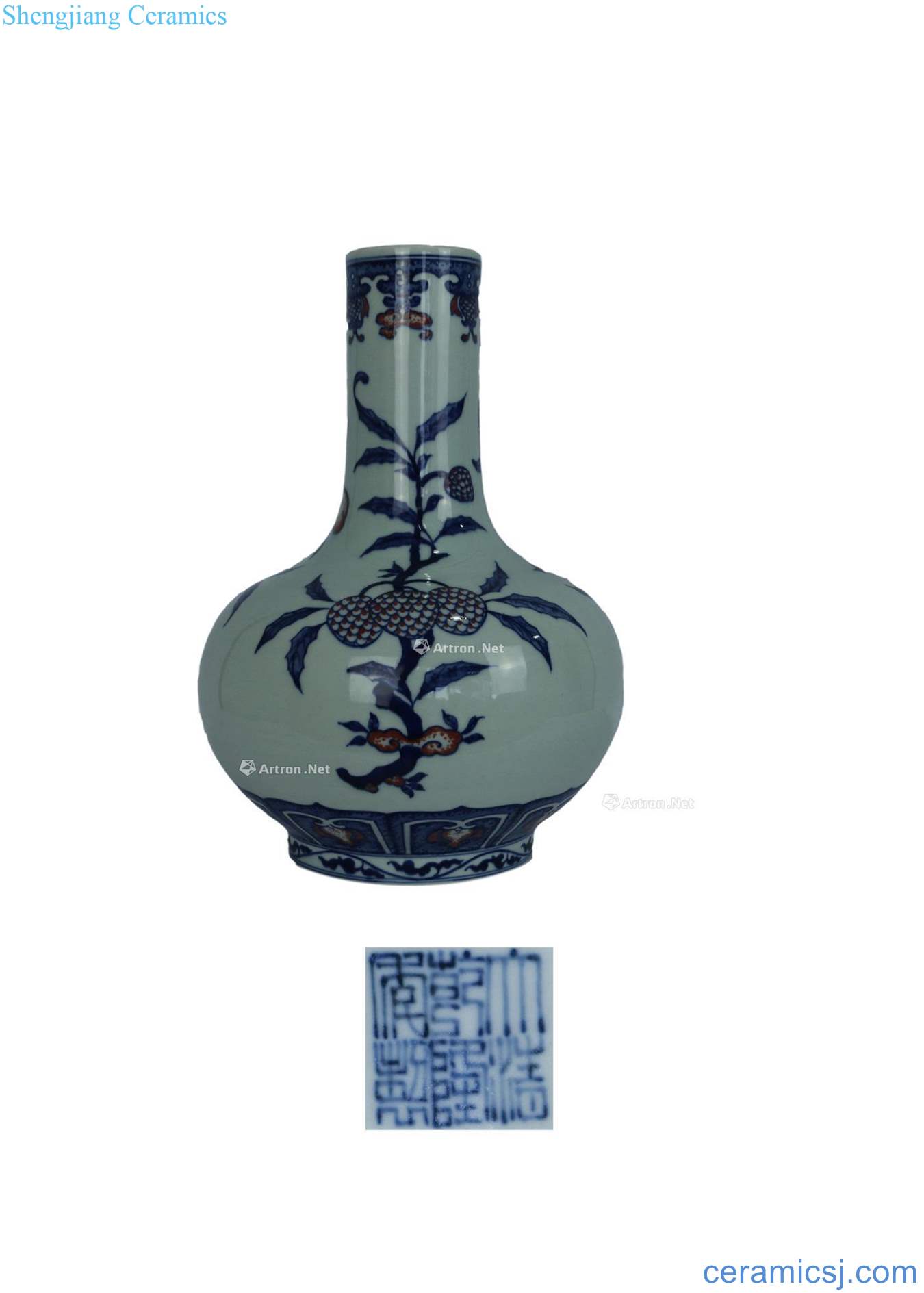 Qing dynasty blue-and-white youligong fold branch flowers and tree